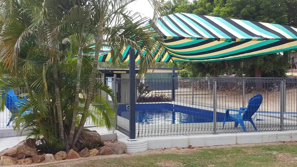 Heated swimming pool at Rubyvale Caravan Park in the Sapphire Gemfields